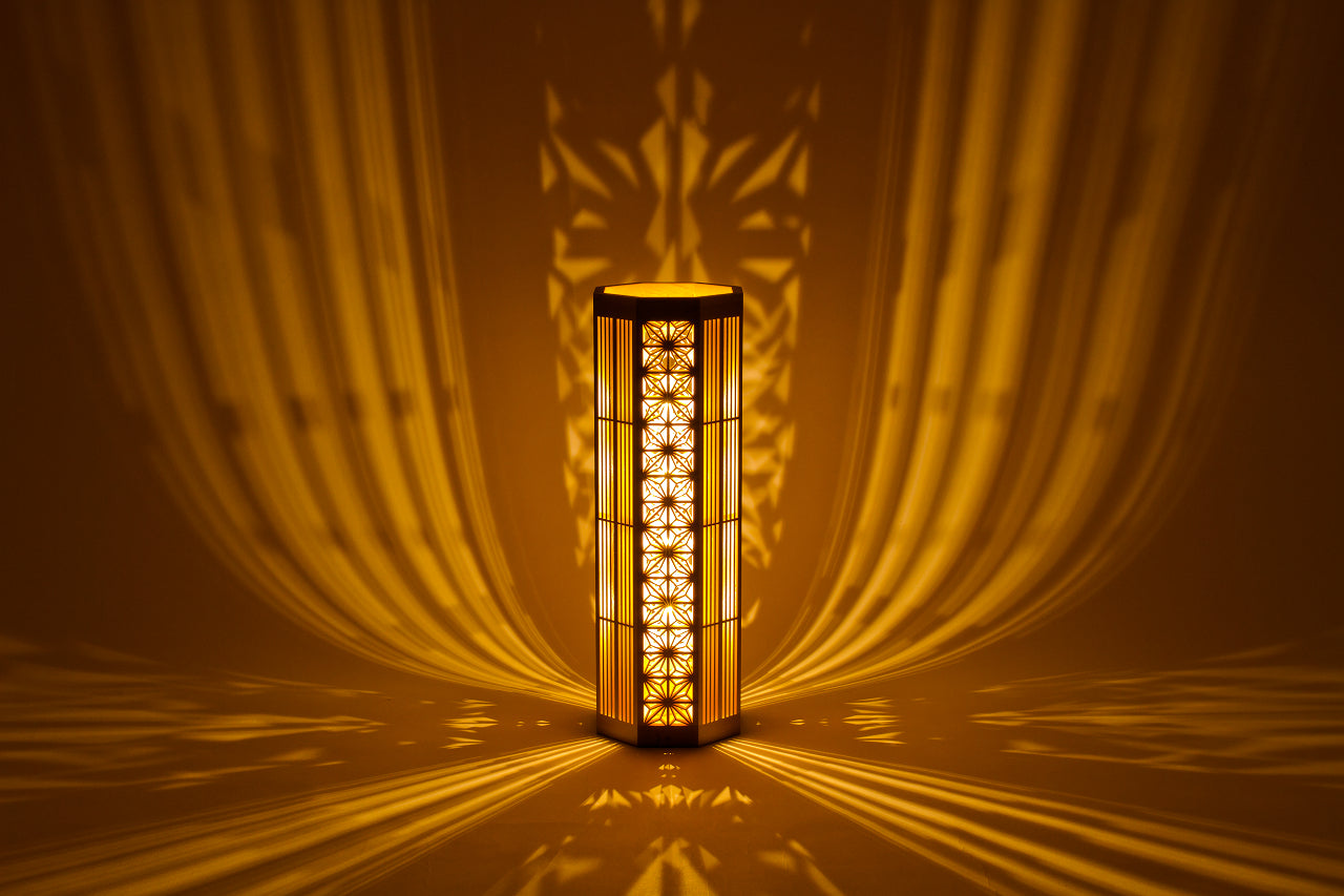 Kinoakari: Floor Lamp - Asanoha Lattice ASA-46