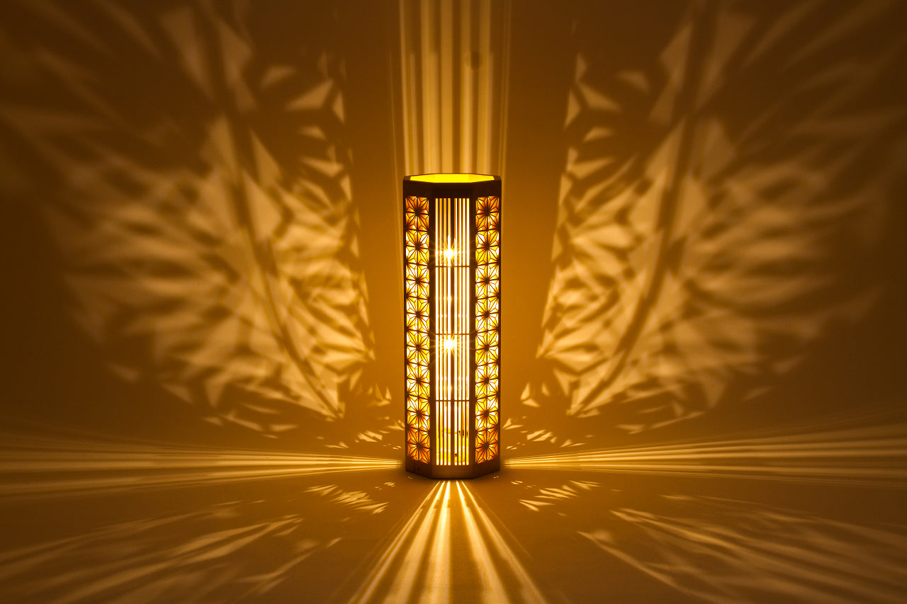 Kinoakari: Floor Lamp - Asanoha Lattice ASA-46