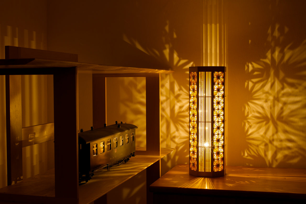 Kinoakari: Floor Lamp - Asanoha Lattice ASA-46
