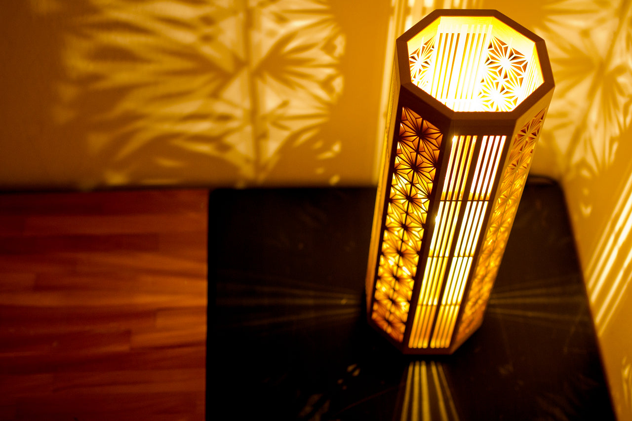 Kinoakari: Floor Lamp - Asanoha Lattice ASA-46