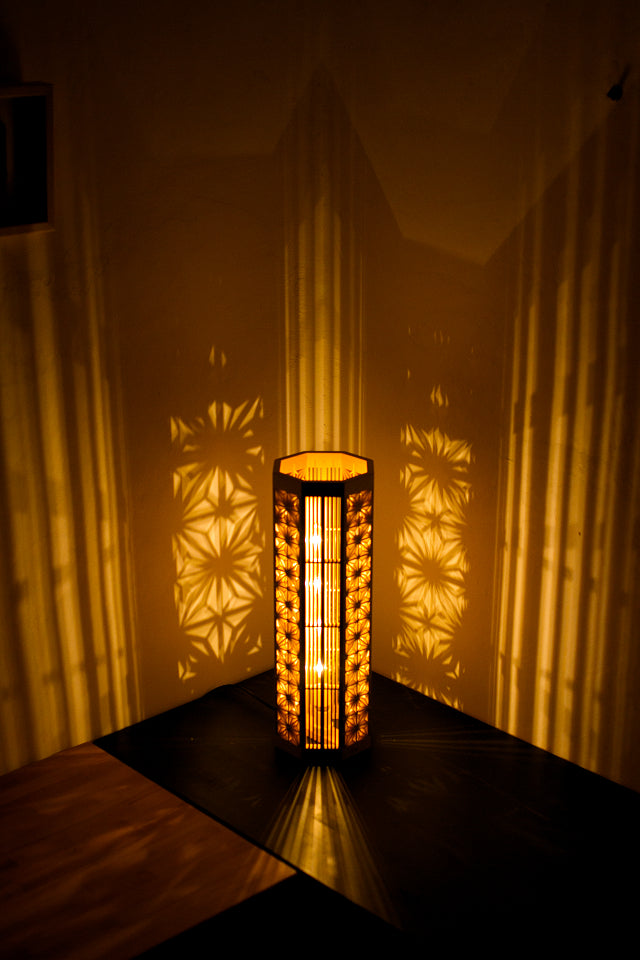 Kinoakari: Floor Lamp - Asanoha Lattice ASA-46