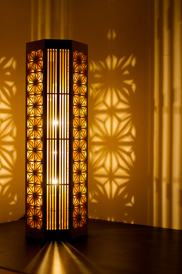 Kinoakari: Floor Lamp - Asanoha Lattice ASA-46