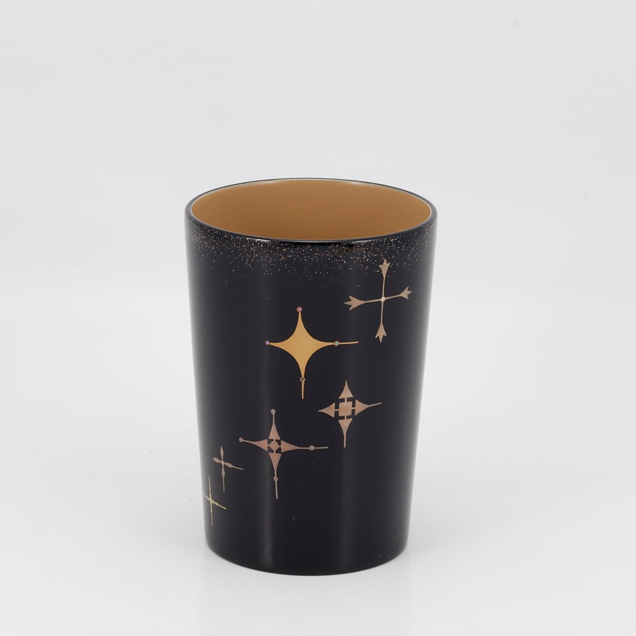 Kato Lacquerware: Wajima Lacquerware Pair of Tumblers with Stardust Maki-e
