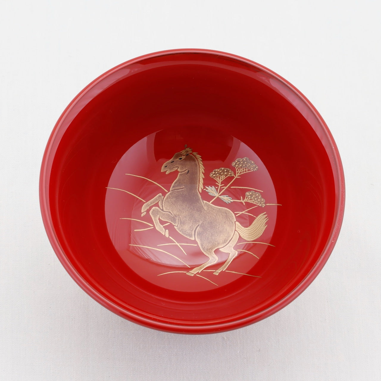 Kato Lacquerware: Wajima Lacquerware Vermilion Gui-nomi with Zodiac Maki-e