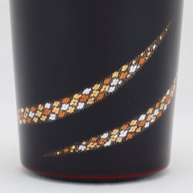 Kato Lacquerware: Wajima Lacquerware Pair of Tumblers with Kohana Chinkin