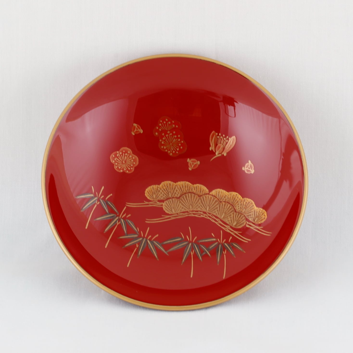 Kato Lacquerware: Wajima Lacquerware Fan-Shaped Toso Set - Pine