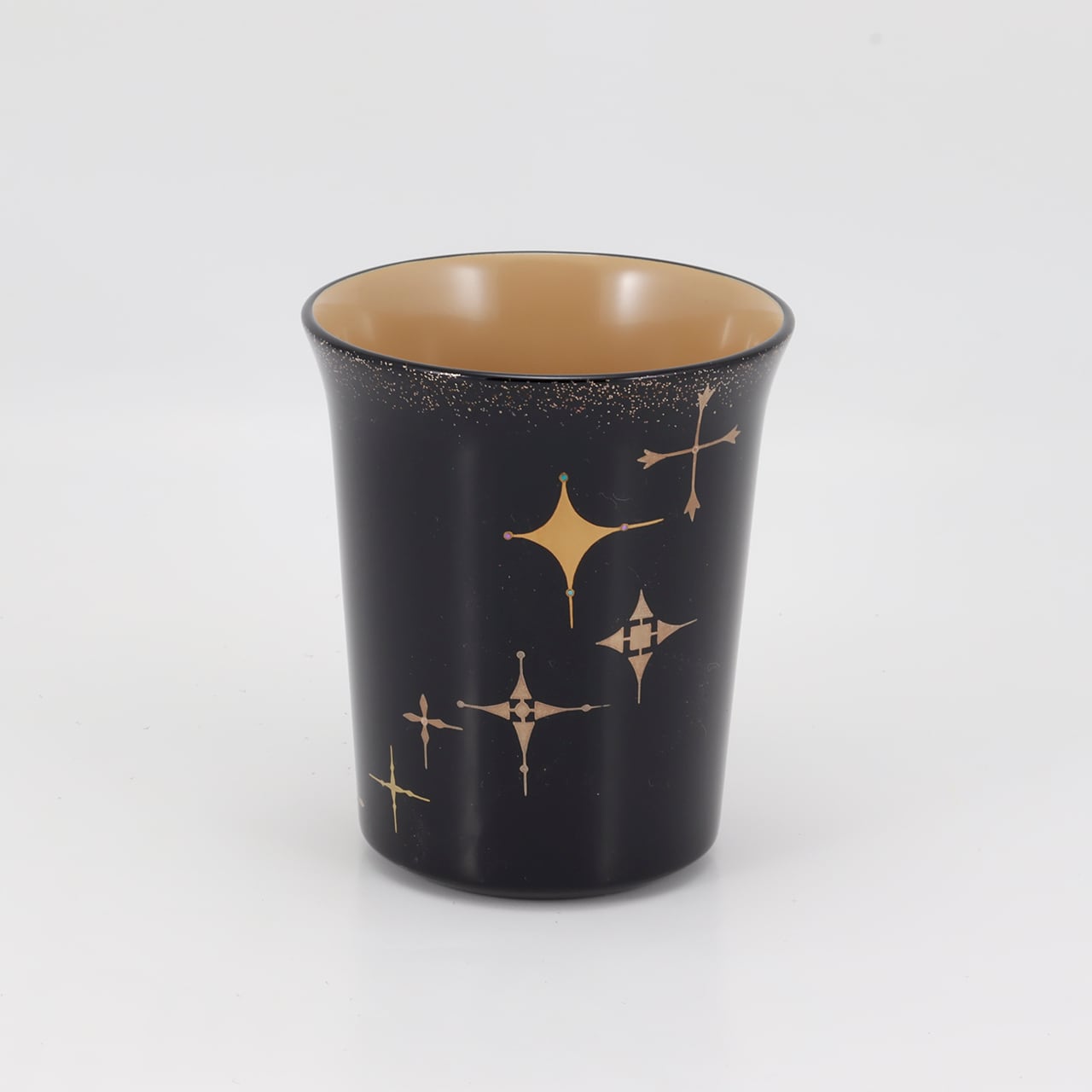 Kato Lacquerware: Wajima Lacquerware Pair of Tumblers with Stardust Maki-e