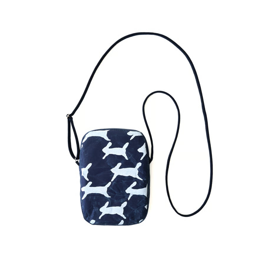 SIWA:  mina perhonen Washi Square Pochette – run run run Dark Blue