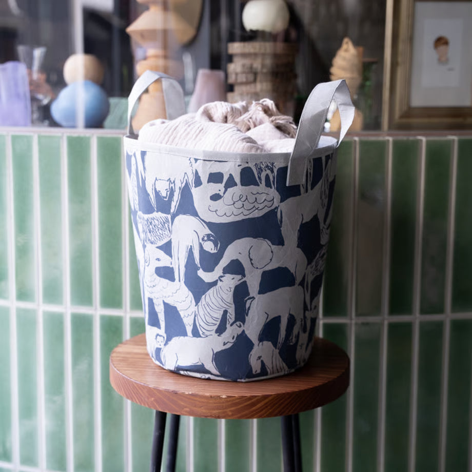 SIWA: mina perhonen Washi Paper Laundry Basket S – life puzzle Gray