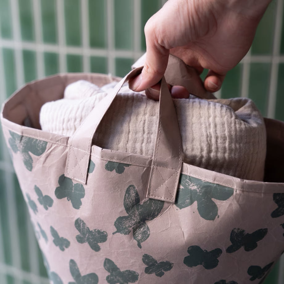 SIWA: mina perhonen Washi Paper Laundry Basket S – memoria Dark Pink