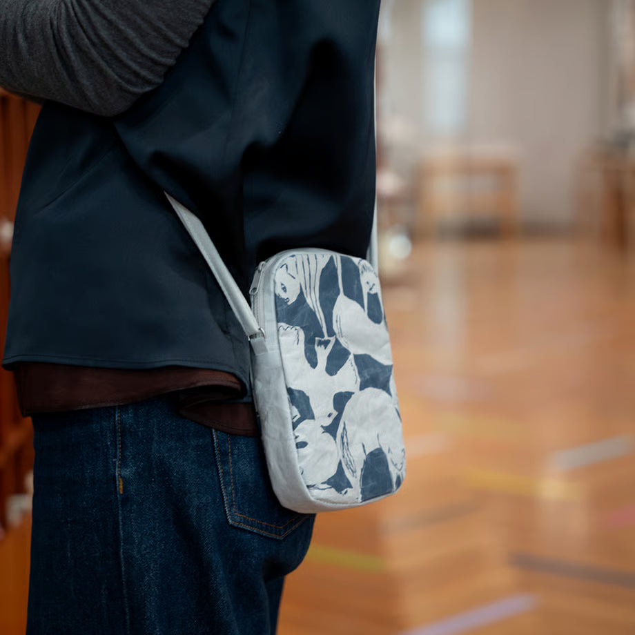 SIWA: mina perhonen Washi Square Pochette – Life Puzzle Gray