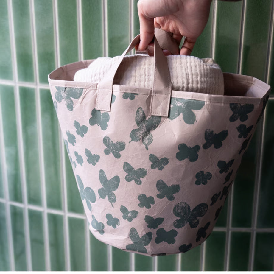 SIWA: mina perhonen Washi Paper Laundry Basket S – memoria Dark Pink