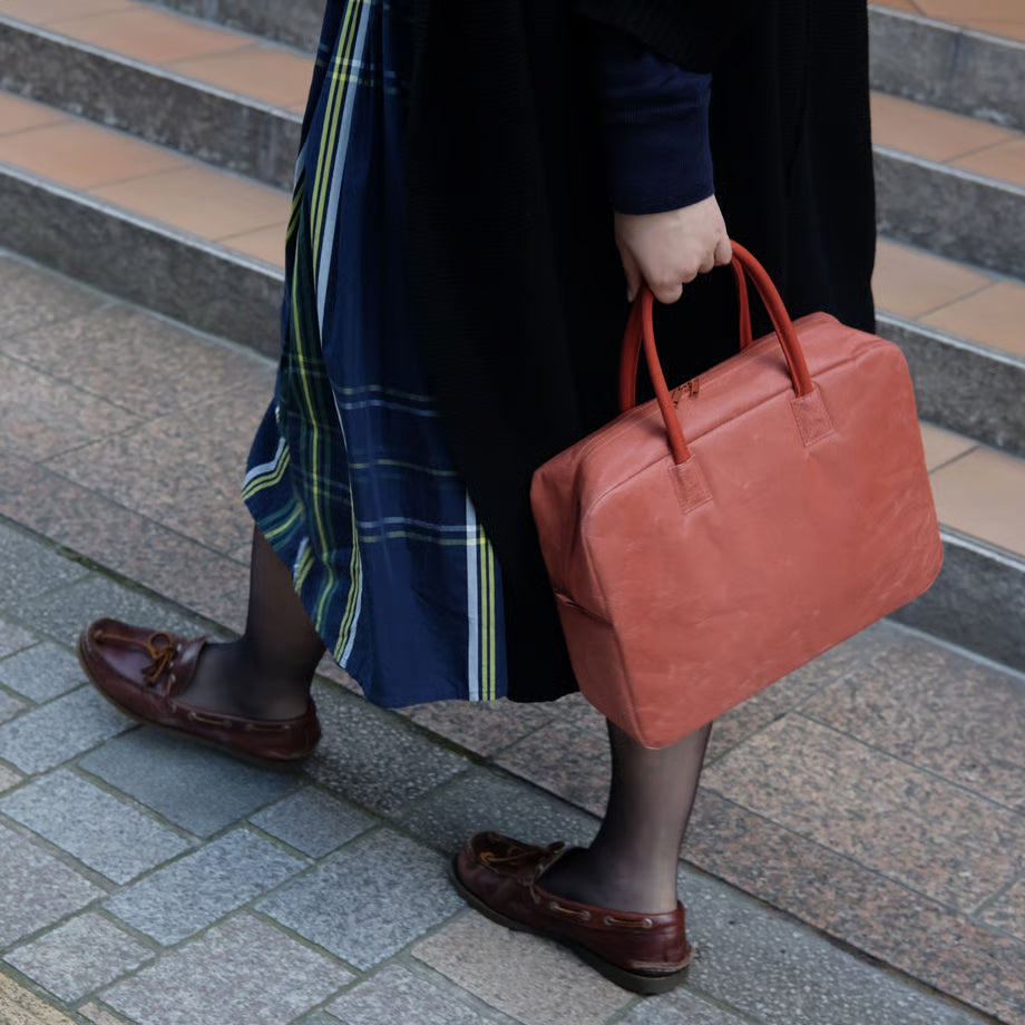 SIWA: Washi Paper Briefcase M – Terracotta