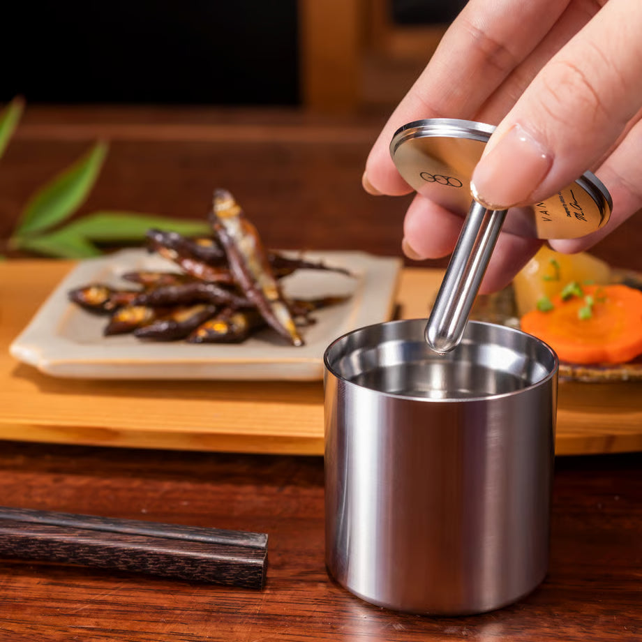 VANTECH: “Magic Guinomi” 50 mm & Φ8 Stainless Steel Sake Cup Set