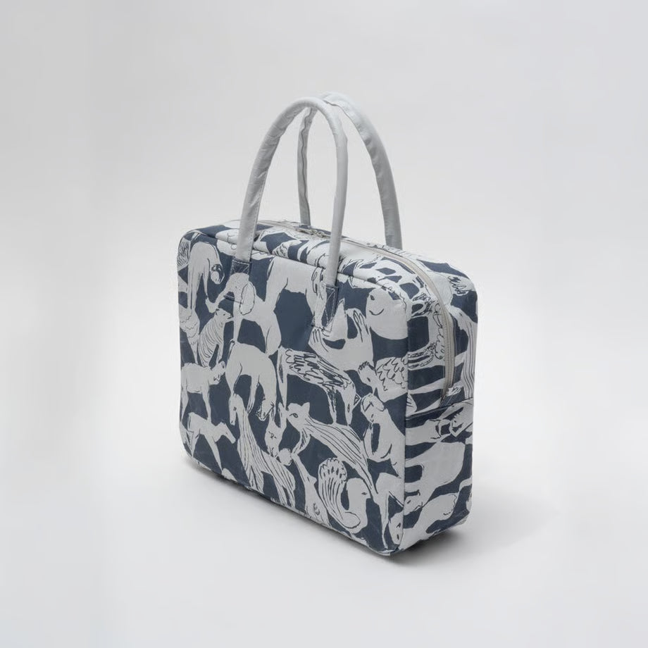 SIWA: mina perhonen Washi Briefcase M – Run Run Run Gray