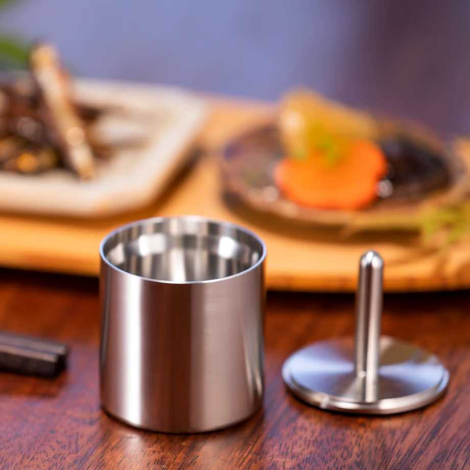 VANTECH: “Magic Guinomi” 50 mm & Φ8 Stainless Steel Sake Cup Set