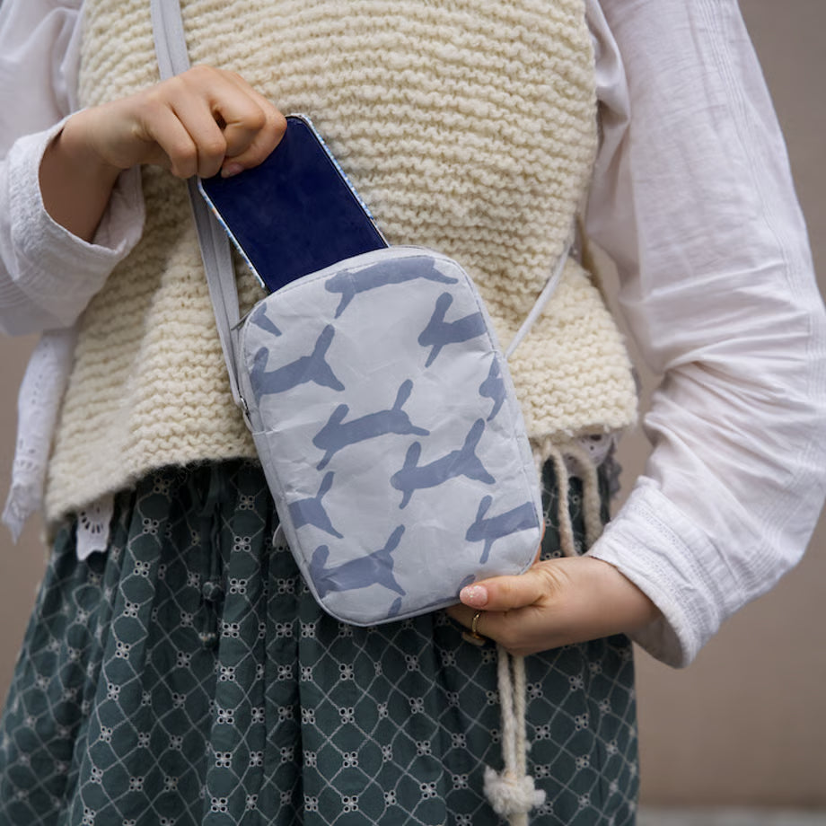 SIWA: mina perhonen Washi Square Pochette – run run run Gray