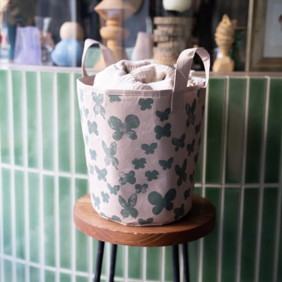 SIWA: mina perhonen Washi Paper Laundry Basket S – memoria Dark Pink