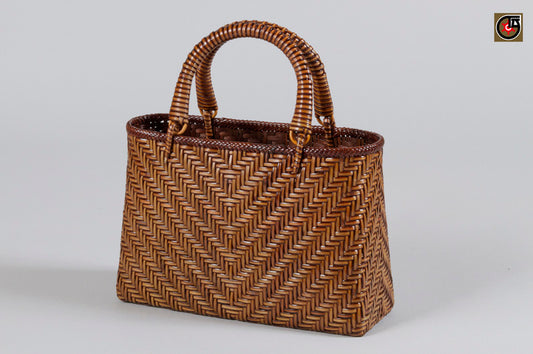 Kiuchi Tohzai: Handwoven Japanese-Grown Rattan Basket Bag (Medium) – KT-B51