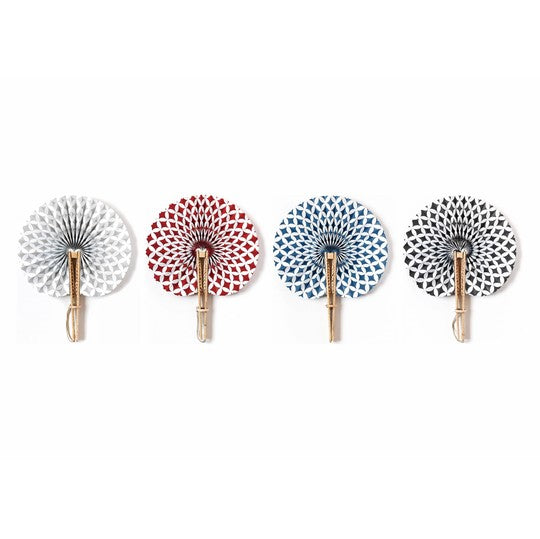 Kiuchi Tohzai: Folding Fan Crafted with Traditional Rattan Weaving - Red