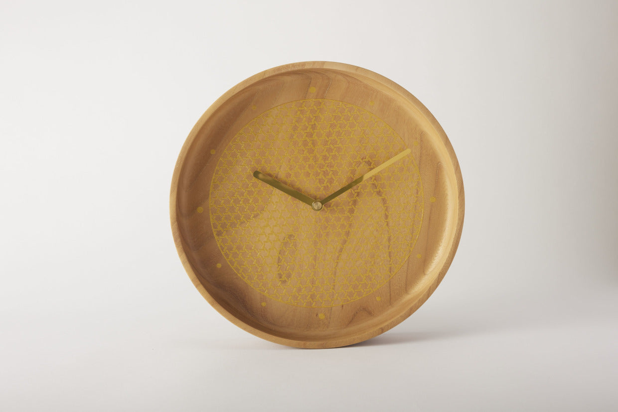 Tomita Sen Kogei: Komon Wood Clock (Miyabi / GD)