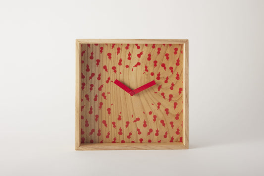 Tomita Sen Kogei: Komon Wood Clock (Gaku / Gourds)
