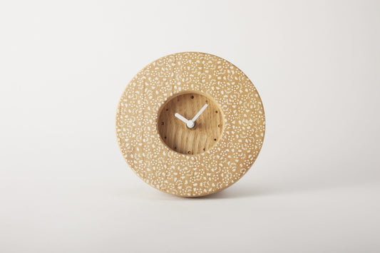 Tomita Sen Kogei: Komon Wood Clock (Kobana / Dragonflies and Butterflies)