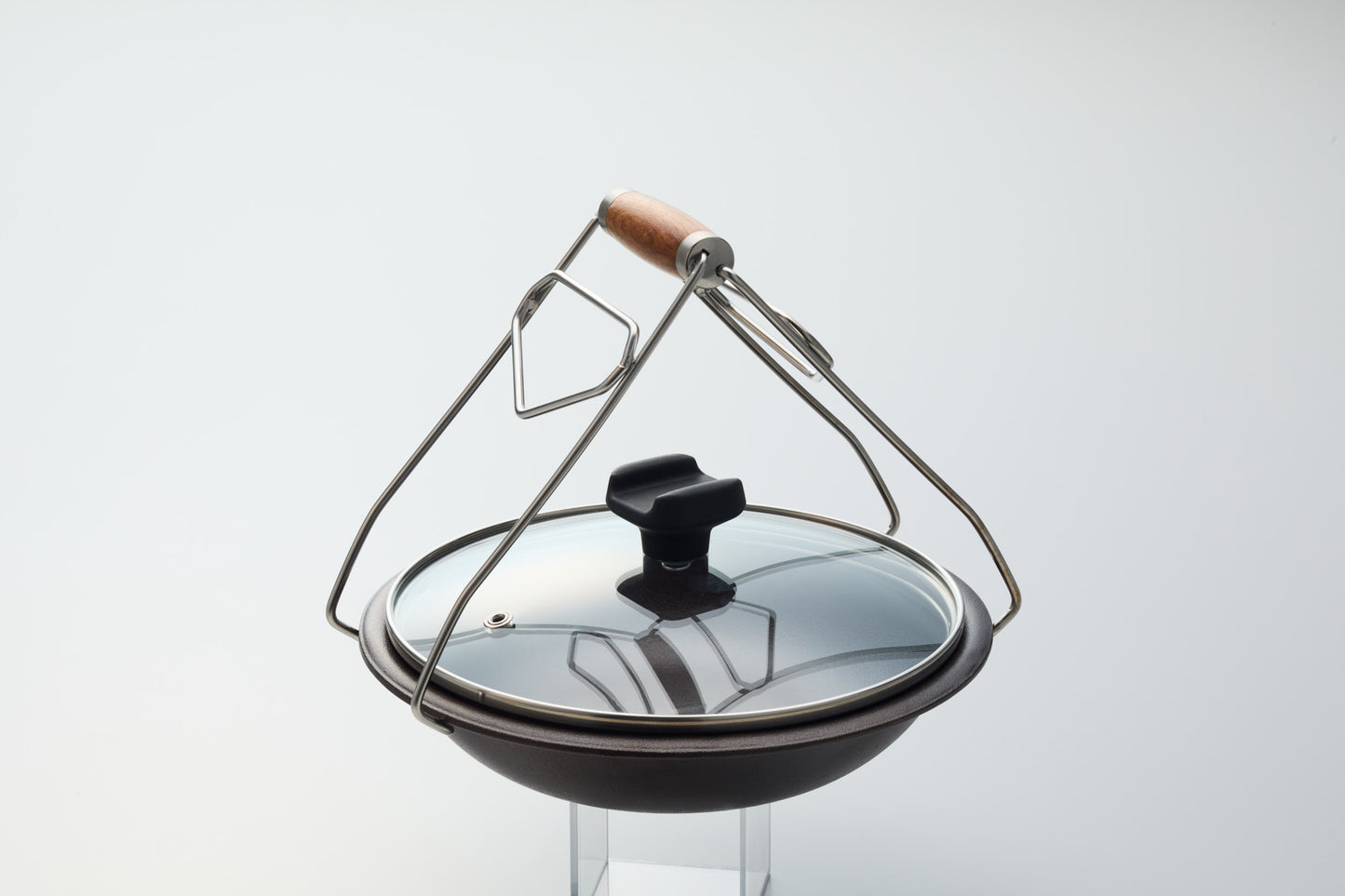 Yamaco: TANZO5 Forged Iron Bowl with Glass Lid